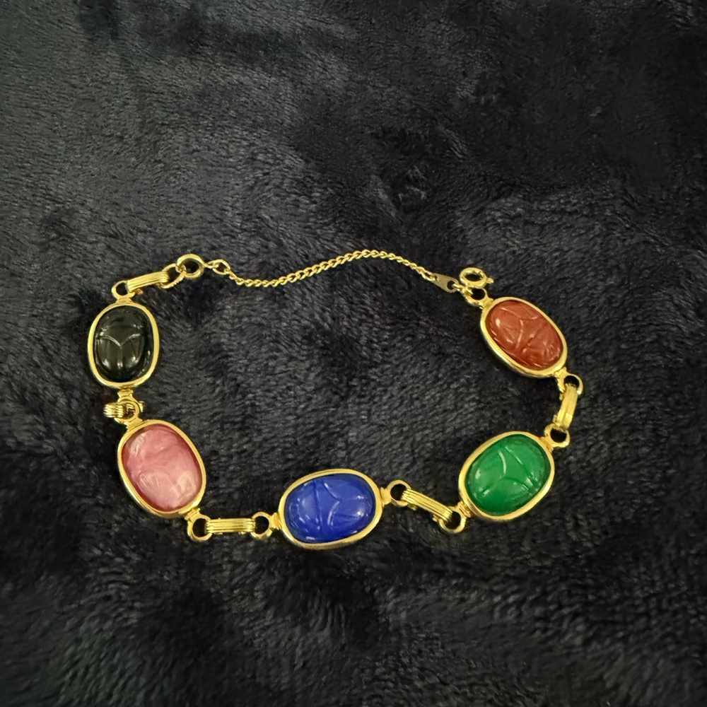 Multicolor Stone Gold Bracelet